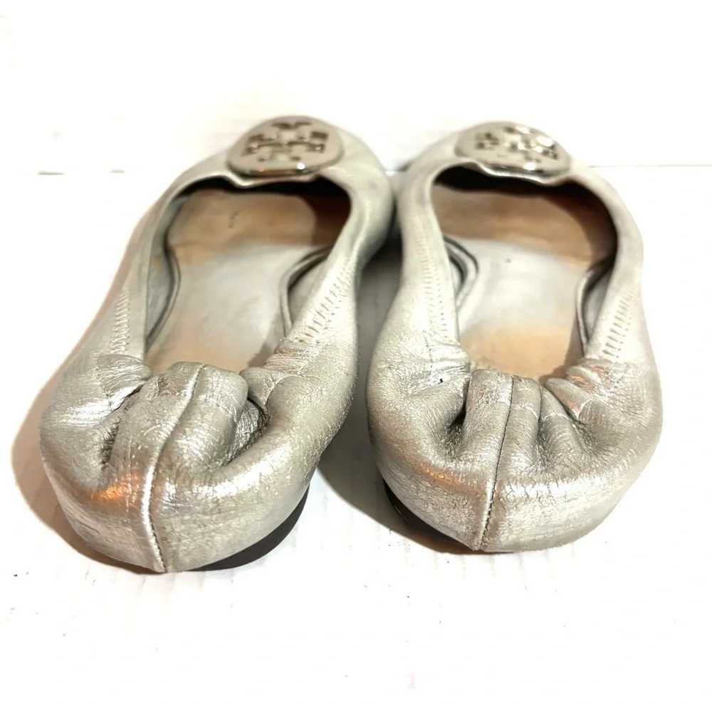 Tory Burch Metallic Silver  ballet flats round toe